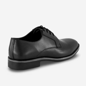 Men's Black Leather Laceup Derby Shoe With Bella